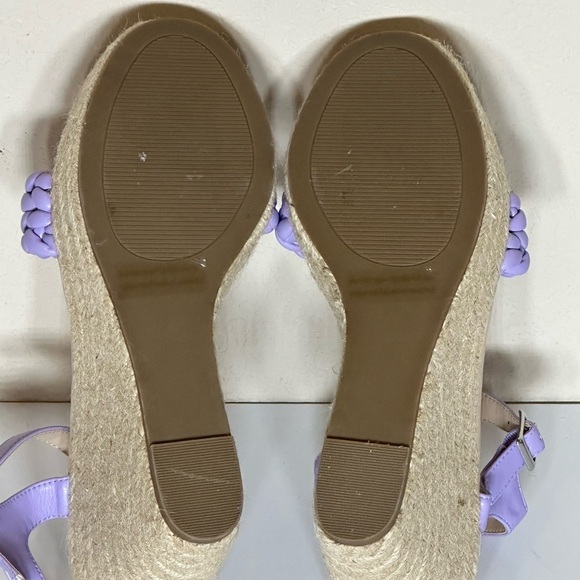 BP Nordstrom Goldie Wedge  Purple Lavender Braided Espadrille Sandals New 11 - Picture 5 of 7